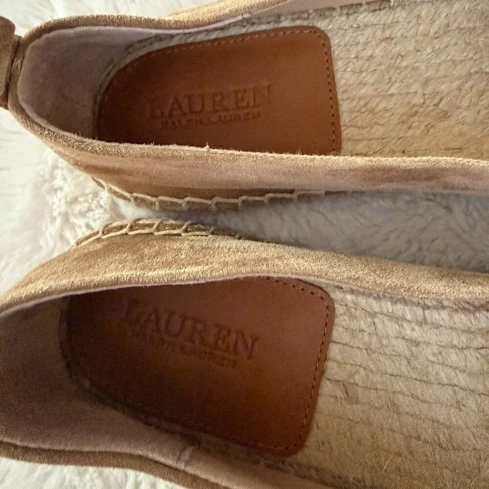 Lauren Ralph Lauren Cameryn III Chestnut Suede Espadrille size:7.5 - Picture 6 of 12
